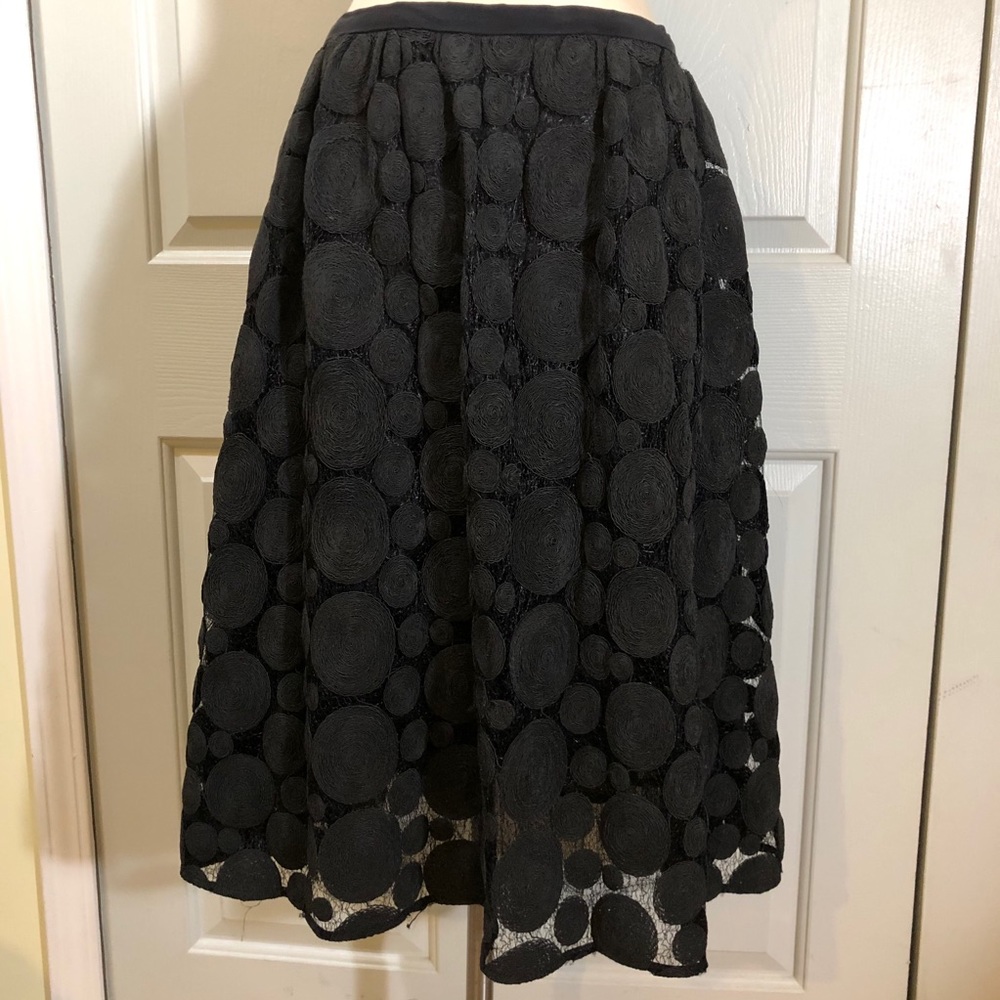 Tracy Reese Skirt Embroidered Lace Tulle Blk Size 4